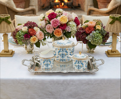CORINNE 3PC. BONE CHINA TEA SERVICE