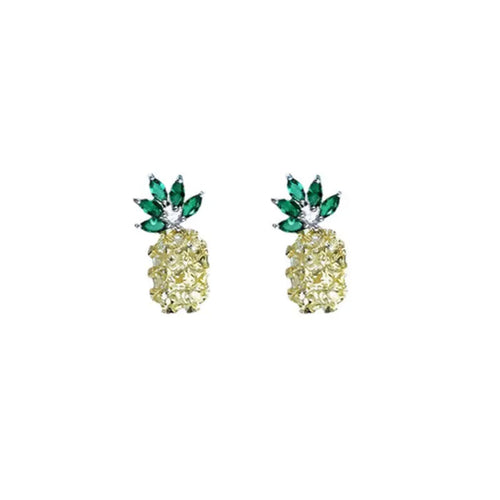 Crushes Pine Apple Earrings Fashion Sterling S925 Silver Needle Crushes.