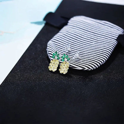 Crushes Pine Apple Earrings Fashion Sterling S925 Silver Needle Crushes.