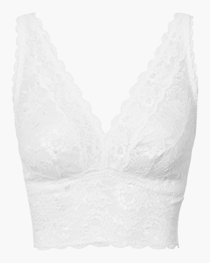 White Bralette - Never Say Never Curvy Plungie Longline Bralette