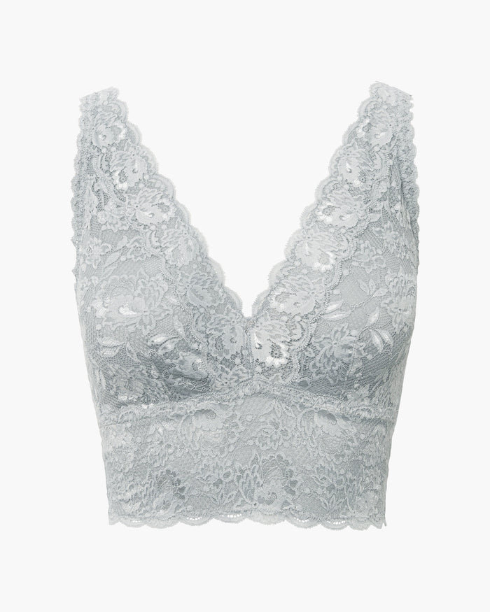 Gray Bralette - Never Say Never Curvy Plungie Longline Bralette