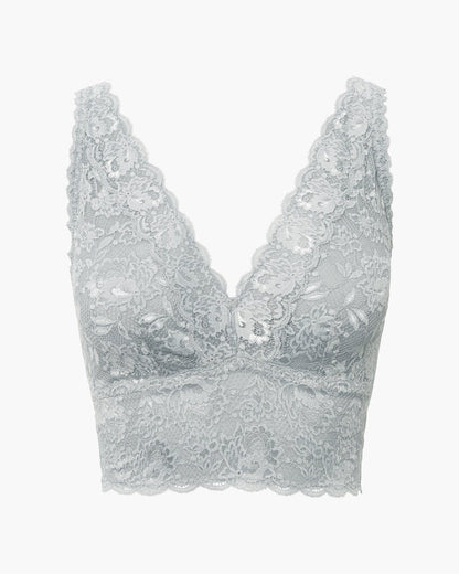 Gray Bralette - Never Say Never Curvy Plungie Longline Bralette
