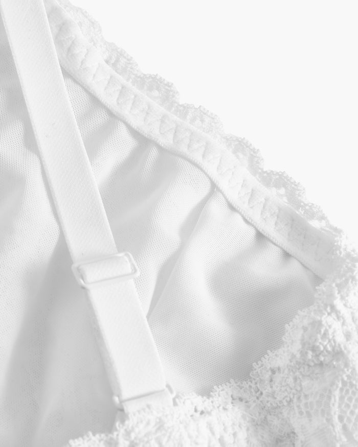 White Bralette - Never Say Never Curvy Plungie Longline Bralette