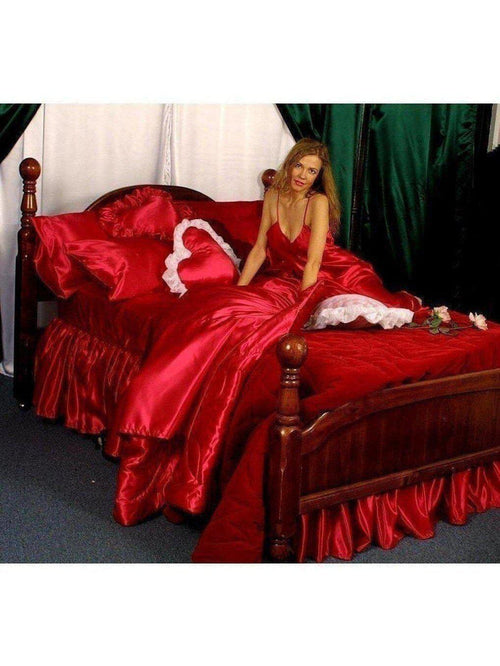 Custom Bridal Satin Sheets Set - Luxurious Shiny Polyester for Queen & Full Sizes Satin Boutique