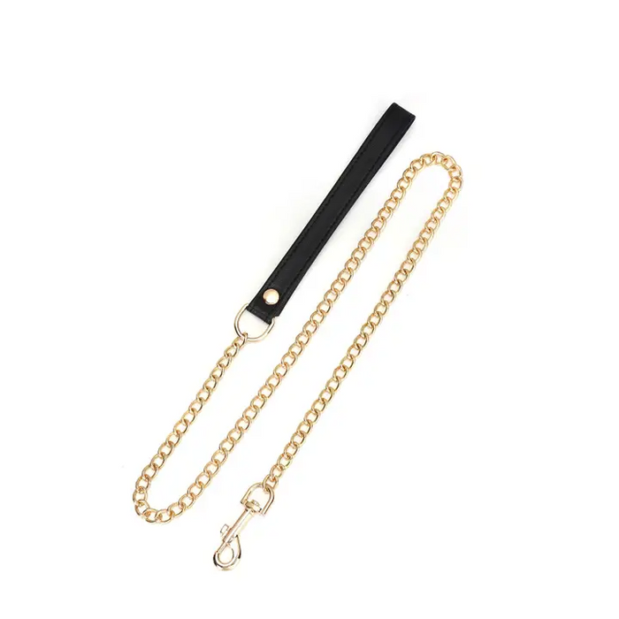 Dark Secret Curved Leather Collar With Lock