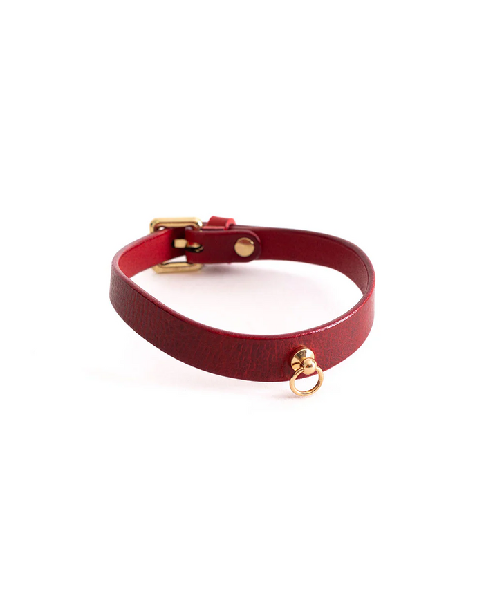 Delia Thin Collar Red and Gold