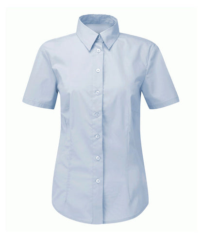 Deluxe Blouse - Short Sleeve | Mid Blue - Eg Clothing UK