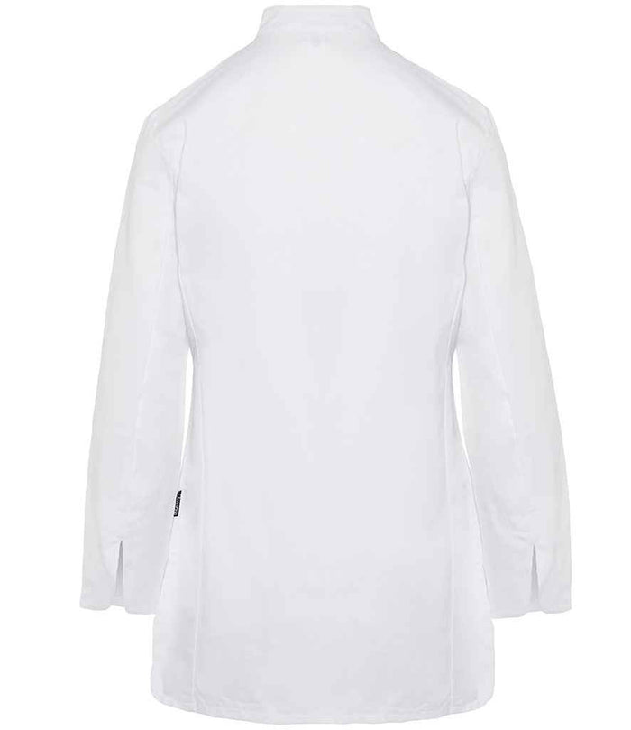 Dennys Ladies Long Sleeve Premium Chef's Jacket | White - Eg Clothing UK