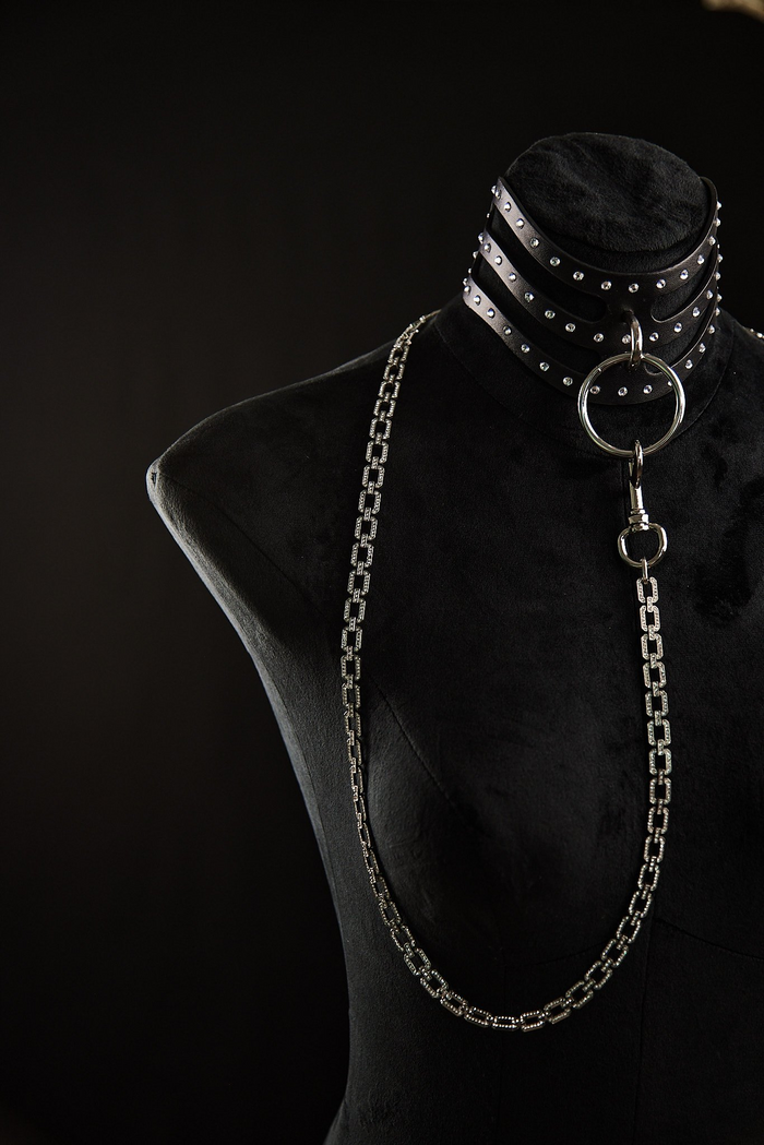 Diamant Vegan Leather Collar with Leash