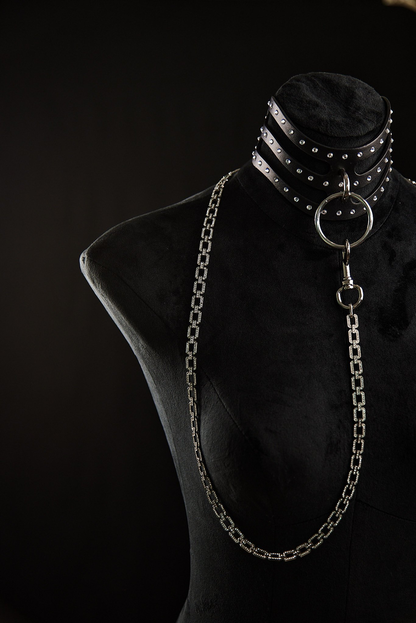 Diamant Vegan Leather Collar with Leash