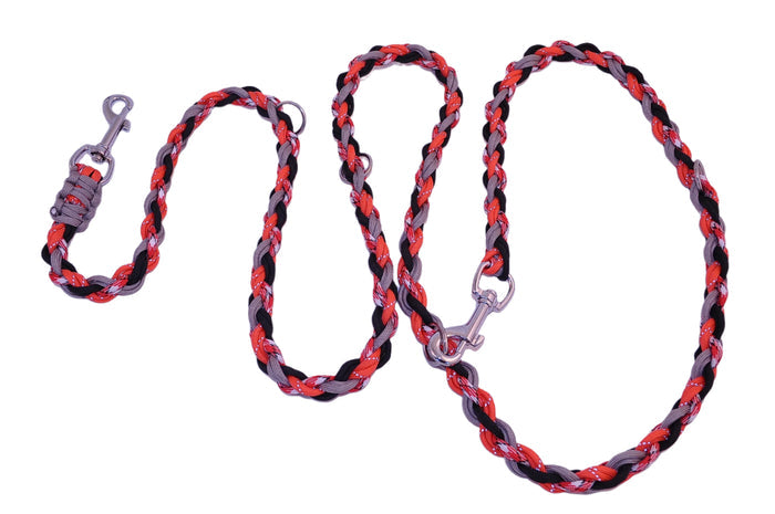 Dog Dog Cat Paracord Dog Leash-Orange/red/reflective : 6' adjustable - Dog.Dog.Cat.