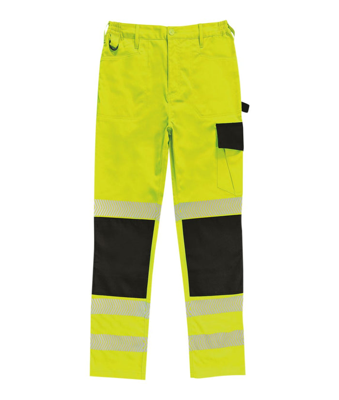 Dolomite Tall Leg - Hi-vis Two-tone Stretch Combat Trouser | Yellow / Navy - Eg Clothing UK