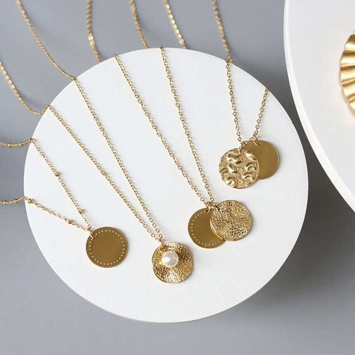 Double Hammered Ziggy Disc Necklace - Pantsnsox