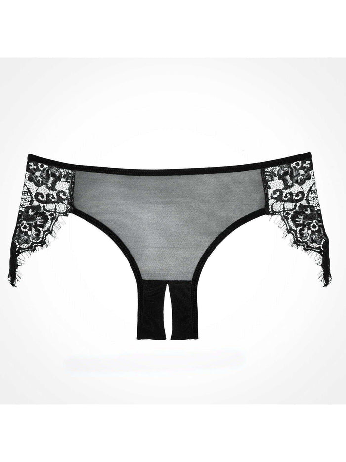 lavish & lacen Dreamy crotchless mesh panty in Black - Panty