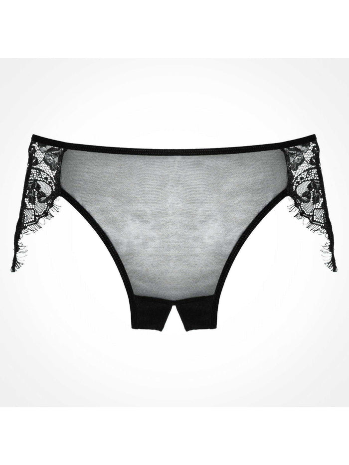 lavish & lacen Dreamy crotchless mesh panty in Black - Panty