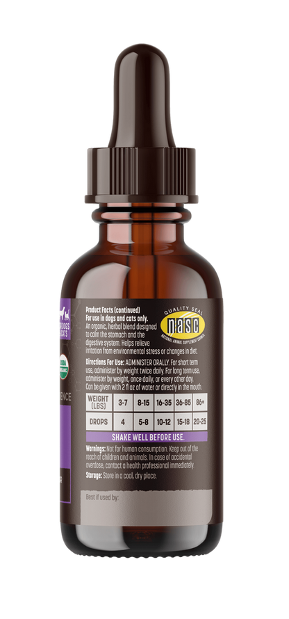 Earth Animal Supplement- No More Runs : 2 oz - Dog.Dog.Cat.
