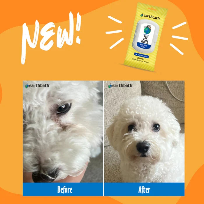 Earthbath Hypo Allergenic Eye Wipes w/ Witch Hazel & Aloe - Dog.Dog.Cat.