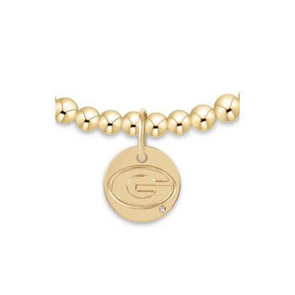 ecollegiate classic gold 3mm bracelet - uga disc | enewton