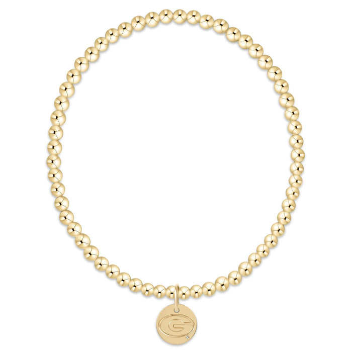 ecollegiate classic gold 3mm bracelet - uga disc | enewton