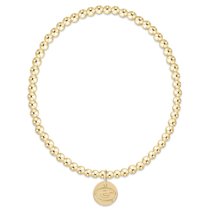 ecollegiate classic gold 3mm bracelet - uga disc | enewton