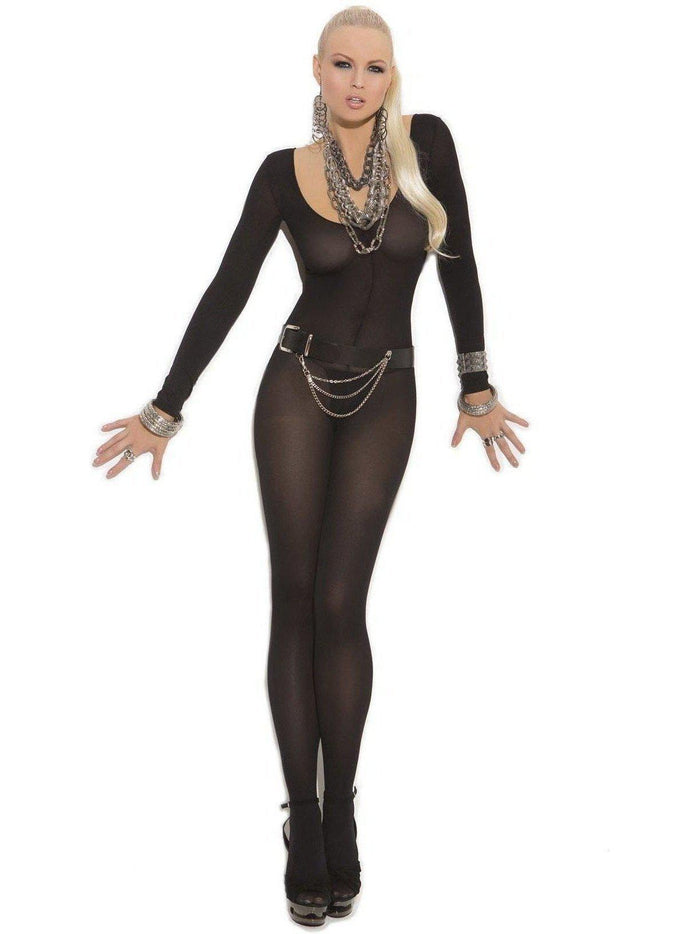 ELEGANT MOMENTS 1606, 1606Q Sensual Opaque Long Sleeve Bodystocking Elegant Moments