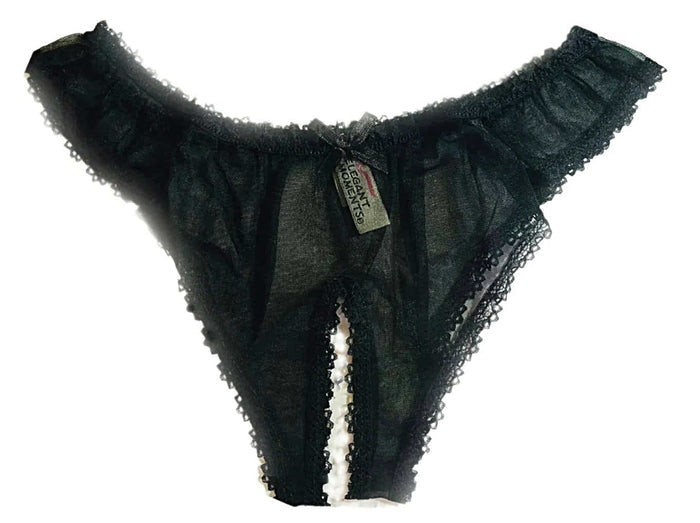 Elegant Moments IS-4010 Adorable Crotchless sheer chiffon Panty - panty