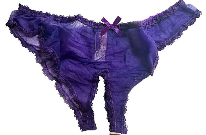 Elegant Moments IS-4010 Adorable Crotchless sheer chiffon Panty - panty