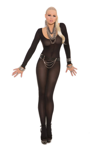 Elegant Moments IS-1606 Opaque Long Sleeve Crotch Bodystocking IS-Elegant Moments