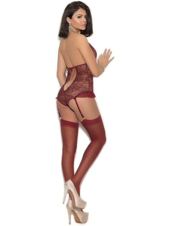 Elegant Moments Teddiette, Ultra-Deep V Neckline & Rhinestone Detail. Reg.$33 Elegant Moments