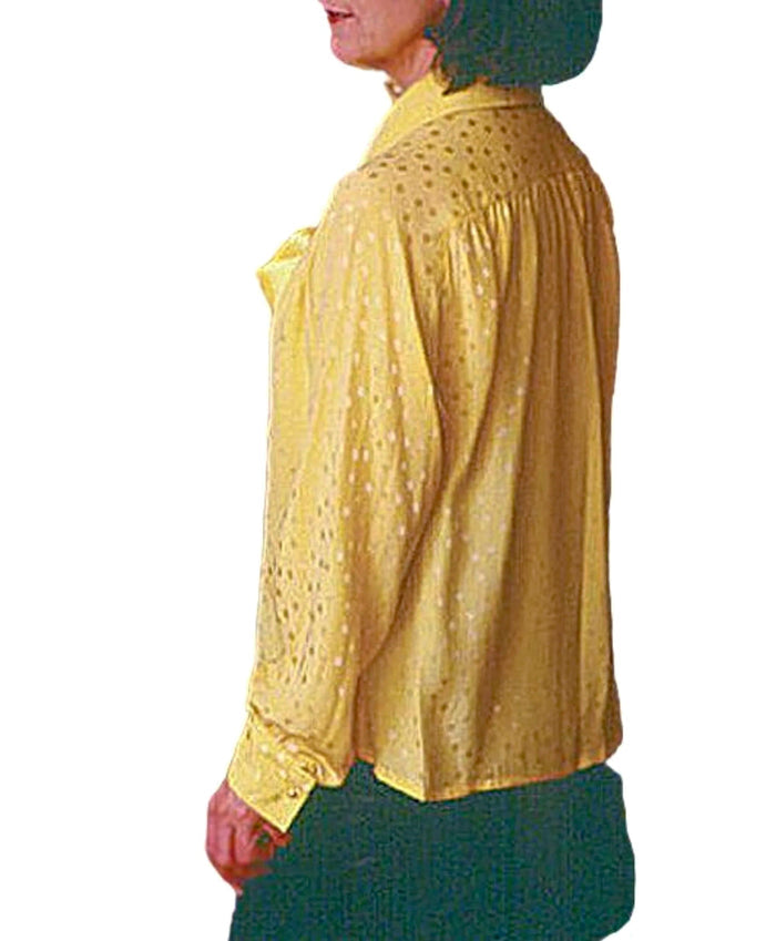 IS-Silk Blouse Pure Silk Jacquard Dress Blouse So Elegant, Reg.$100 - Designer Silk Blouse