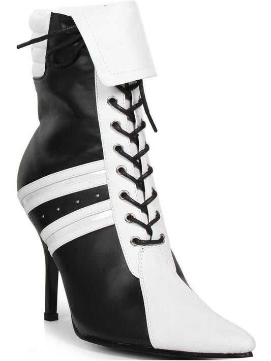 Ellie 457-REF 4.5" Heel Black/White Referee Ankle Boots for Ultimate Performance Ellie Shoes