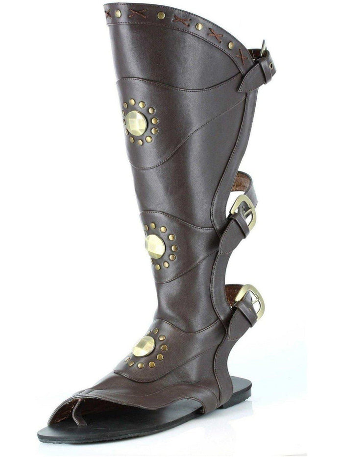Ellie Shoes 031-Destroyer Men's Knee-High Flat Sandals in Brown - Sizes S-XL Ellie Shoes