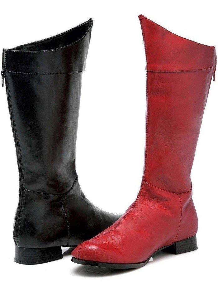 Ellie Shoes 121 Shazam Knee High Men's Boots 1" Heel, 17" Height, Stylish Black & Red Ellie Shoes