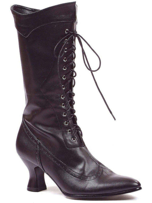 Ellie Shoes 253-Amelia Lace-Up Ankle Boots - 2.5 Inch Heel, Black PU, Sizes 6-10 Ellie Shoes