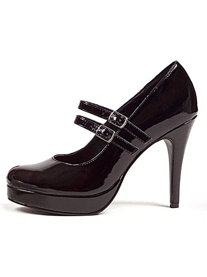 Ellie Shoes 421-Jane 4" Heel Mary Jane Pumps – Double Strap Design, Available in Black, Red, White - Women's MaryJane Pumps