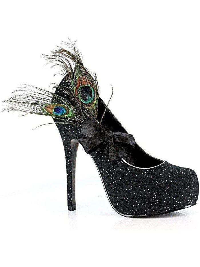 Ellie Shoes 519 Iridescence 5" Heel Sandals with Peacock Feather Detail for Women - pumps