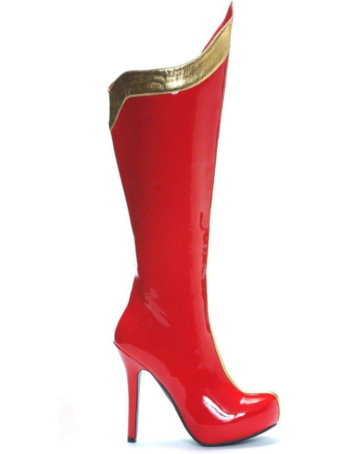 Ellie Shoes 517-Comet 5.5" Heel Knee High Fashion Boots in Red/Gold & Red/White Ellie Shoes