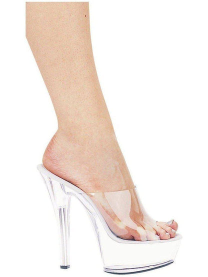 Ellie Shoes 601-Vanity 6 Inch Heel Sandals - Stylish Women's Mule in Black, Clear, Red & White Ellie Shoes