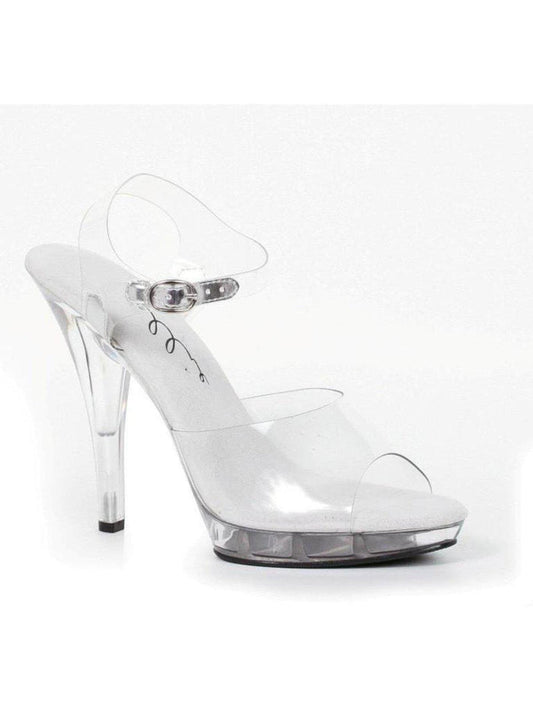 Ellie Shoes E-521-Brook-W 5" Heel Clear Women's WIDE Width Sandal. Ellie Shoes