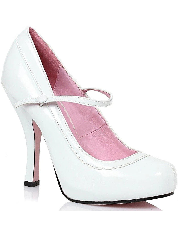 Ellie Shoes Patent Mary Jane Shoes  4" Heel with 1" Concealed Platform in Black, Red, White - Mary Jane Pump