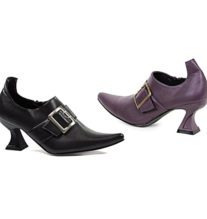 Ellie Shoes 301-Hazel Women's Witch Costume Shoes - Black PU, 3" Heel, Sizes 6-10 - Women's Pumps