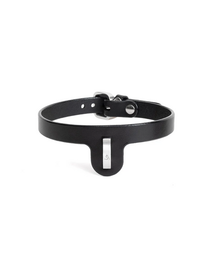 Embla 2.0 Leather Collar Black & Silver