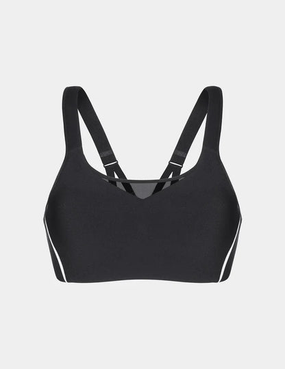 | Front view of model highlighting the coverage and fit | Black