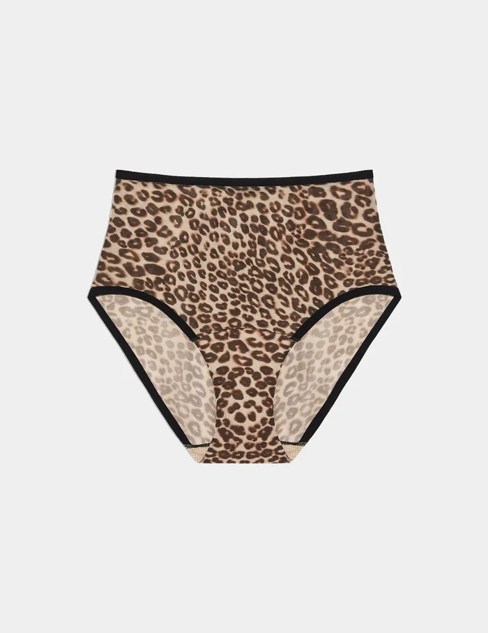 | Essential Full Mesh High Rise shown front-facing against a light gray background | Cheetah Print
