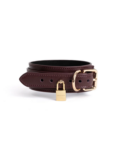 Estrid Collar Burgundy with Gold Lock