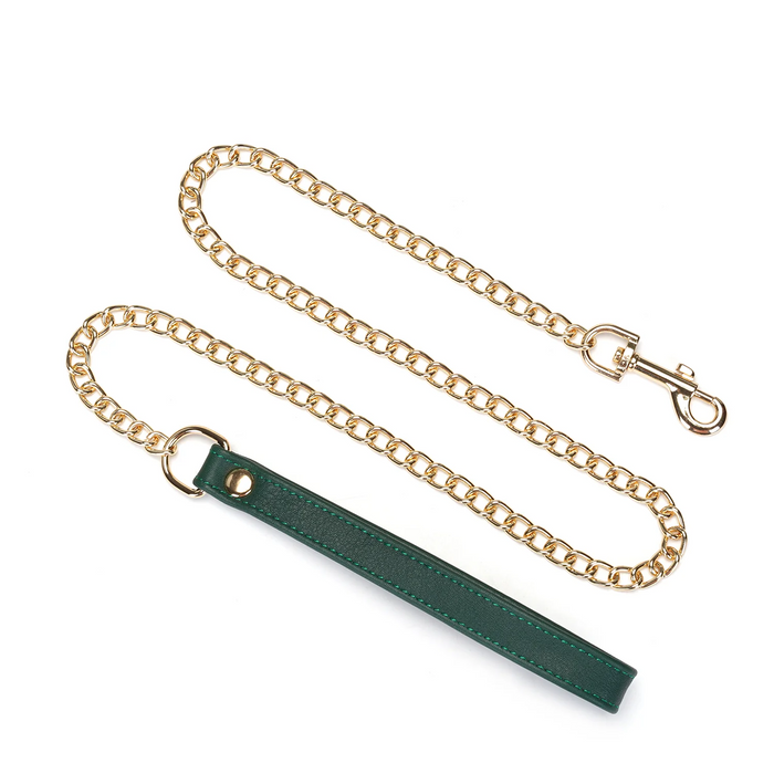 Evergreen Leather Collar with Leash