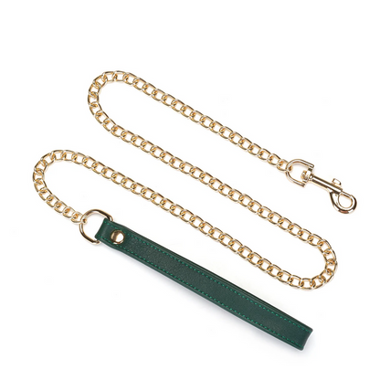 Evergreen Leather Collar with Leash