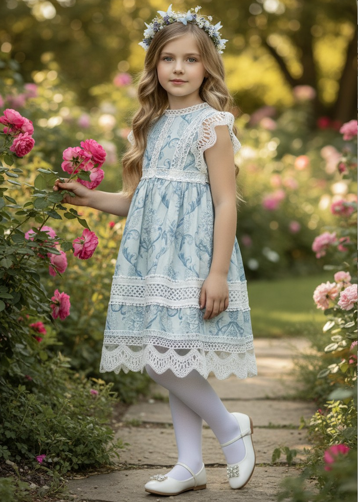 EVERLY DRESS BLUE FLORAL