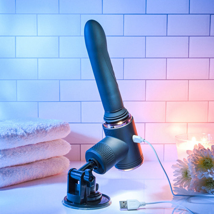 Evolved Too Hot to Handle Thrusting Sex Machine - 7 Speed Vibration, Heating Function, Hands-Free Play Eldorado
