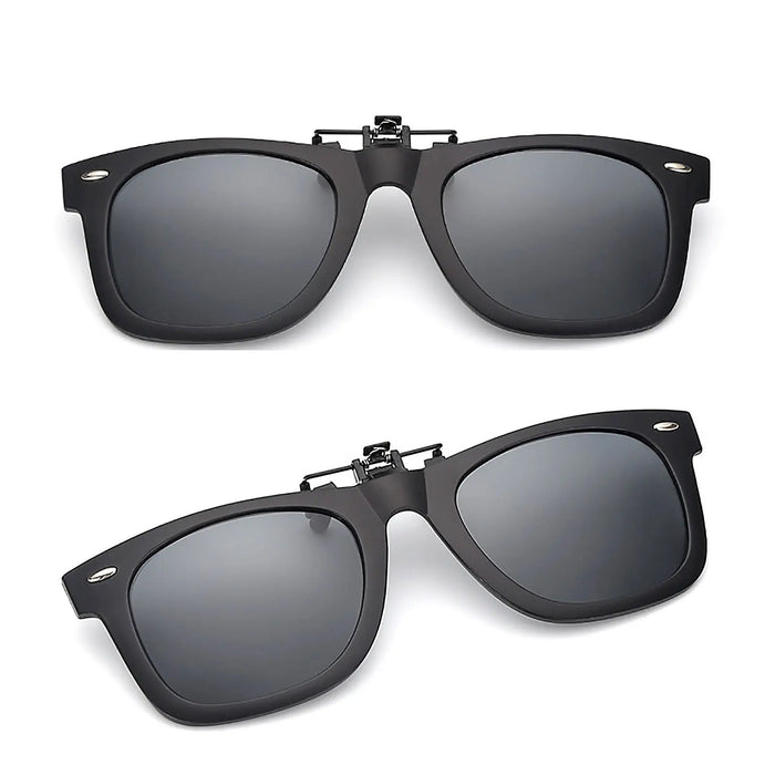 Fashion Retro Polarized Clip On flap up Sunglasses UV 400 Protection Mens Womens - Pantsnsox